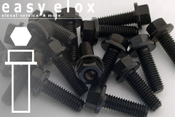 Aluminium Bolts | Black | M4 | ~DIN 964 | Hex Flange