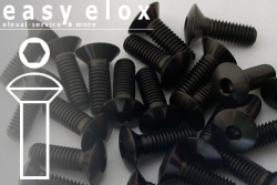 Alu Schrauben | Schwarz | M5 | ~DIN 964 | LinsenSenkkopf | CNC M5x20