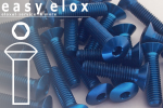 Aluminium Bolts | Blue | M5 | ~DIN 964 | Raised Countersunk | CNC M5x20