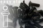 Aluminium Bolts | Black | M6 | ~DIN 964 | Raised Countersunk | CNC