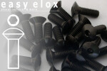 Aluminium Bolts | Black | M6 | ~DIN 964 | Raised Countersunk | CNC M6x15