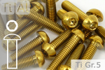 Titanium Bolts | Gold | M6 | ISO 7380 | Gr.5 | Button...