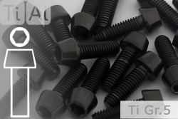 Titanschrauben | Schwarz | M5 | DIN 912 | Gr.5 | konischer Kopf M5x10