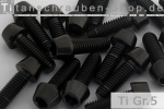 Titanschrauben | Schwarz | M5 | DIN 912 | Gr.5 | konischer Kopf M5x25