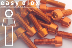 Aluminium Bolts | Orange | M6 | DIN 912 | Taper Head M6x35