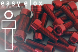 Aluminium Bolts | Red | M4 | DIN 912 | Cap Head M4x20