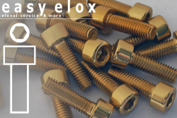Alu Schrauben | Gold | M3 | DIN 912 | Zylinderkopf M3x10