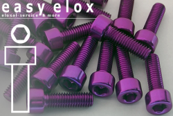 Aluminium Bolts | Purple | M3 | DIN 912 | Cap Head M3x8