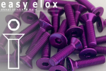 Alu Schrauben | Violett | M4 | DIN 7991 | Senkkopf M4x45