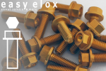 Aluminium Bolts | Gold | M4 | ~DIN 964 | Hex Flange M4x20