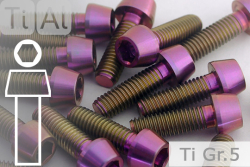 Titanschrauben | Violett | M6 | DIN 912 | Gr.5 | konischer Kopf M6x16