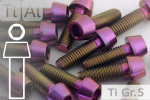 Titanschrauben | Violett | M6 | DIN 912 | Gr.5 | konischer Kopf M6x16
