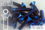 Titanium Bolts | Blue | M6 | DIN 7991 | Gr.5 | Countersunk M6x35