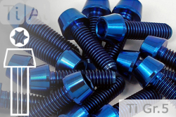 Titanschrauben | Blau | M6 | DIN 912 | Gr.5 | konischer Kopf | hohl M6x20