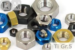 Titanium | Hex Nuts | DIN 934 | Gr.5 | Silver M5