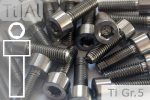 Titanium Bolts | Silver | M2 | DIN 912 | Gr.5 | Cap Head | Allen Key M2x6