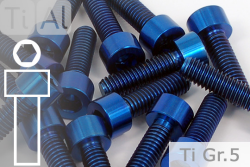 Titanium Bolts | Blue | M6 | DIN 912 | Gr.5 | Cap Head M6x45