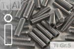 Titan Gewindestifte | Silber | M3 | DIN 913 | Gr.5