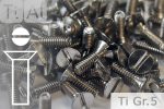 Titanium Bolts | Silver | M2 | DIN 963 | Gr.5 | Countersunk | Slotted