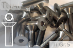 Titanschrauben | Silber | M3 | DIN 7991 | Gr.5 | Senkkopf | Innensechskant | M3x20