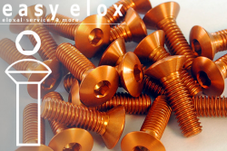 Aluminium Bolts | Orange | M5 | ~DIN 964 | Raised Countersunk | CNC M5x15