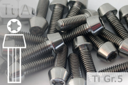Titanium Bolts | Silver | M6 | DIN 912 | Gr.5 | Tapered Head | hollow
