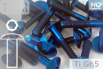 Titanium Bolts | Blue | M5 | ~ISO 7380 | Gr.5 | Button Head