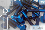 Titanium Bolts | Blue | M8 | ~ISO 7380 | Gr.5 | Button Head M8x40